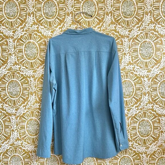 William Murray Classic Men's Performance Long Sleeve Button Down Shirt Blue XL - Picture 8 of 11